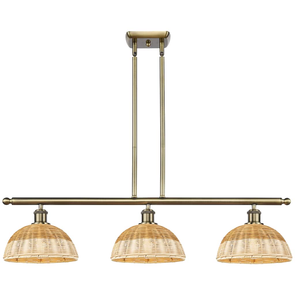 Innovations Lighting Endless Possibilities Ballston - Bristol Natural II - 3 Light 36" Stem Hung Island Light with 9" Shades