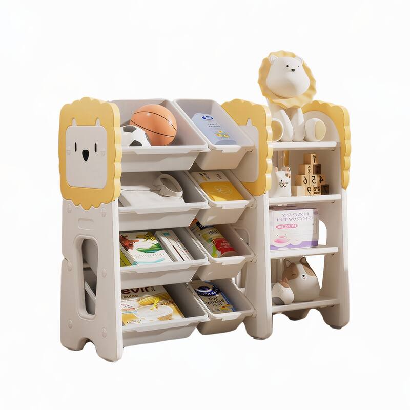 4-Tier Kids Bookshelf and Toy Storage,Nursery