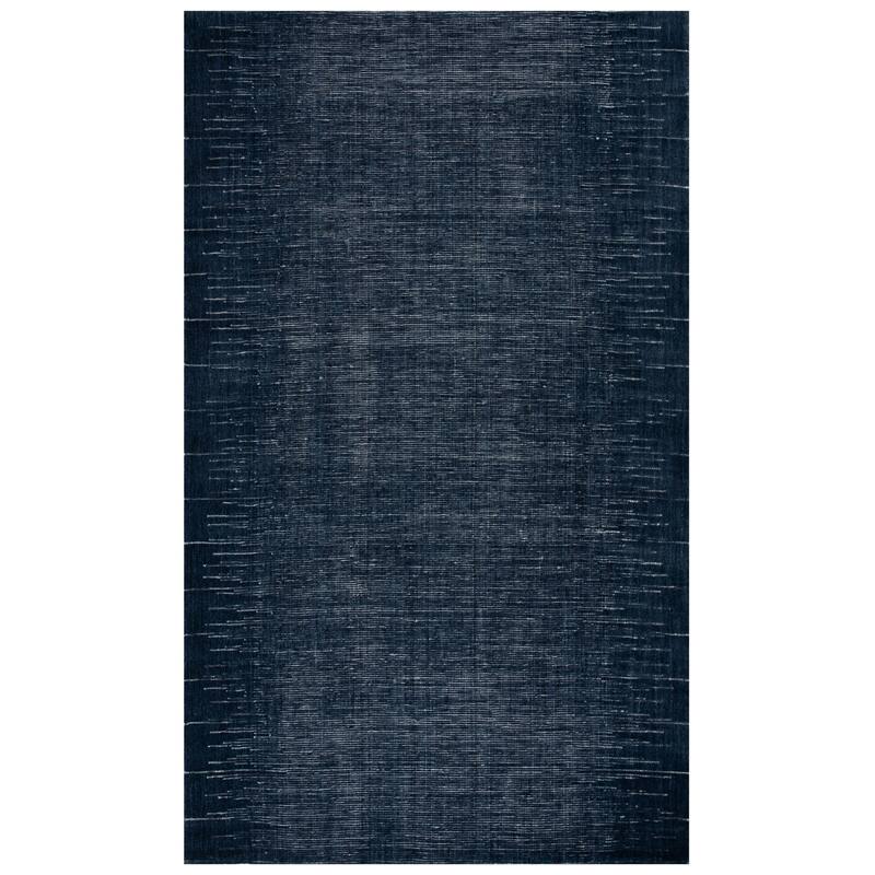 Alora Decor Rhodes Collection Modern Wool Hand-woven Rug - Dark Blue - 5' x 7'6