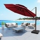 preview thumbnail 32 of 35, Luxury Patio Cantilever Umbrella with Round Double Top