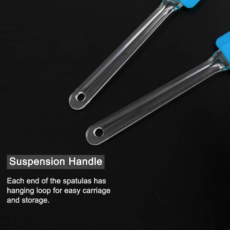 2pcs Flexible Silicone Spatula Heat Resistant Non Stick for Cooking - 9.6" x 1.9"(L*W)