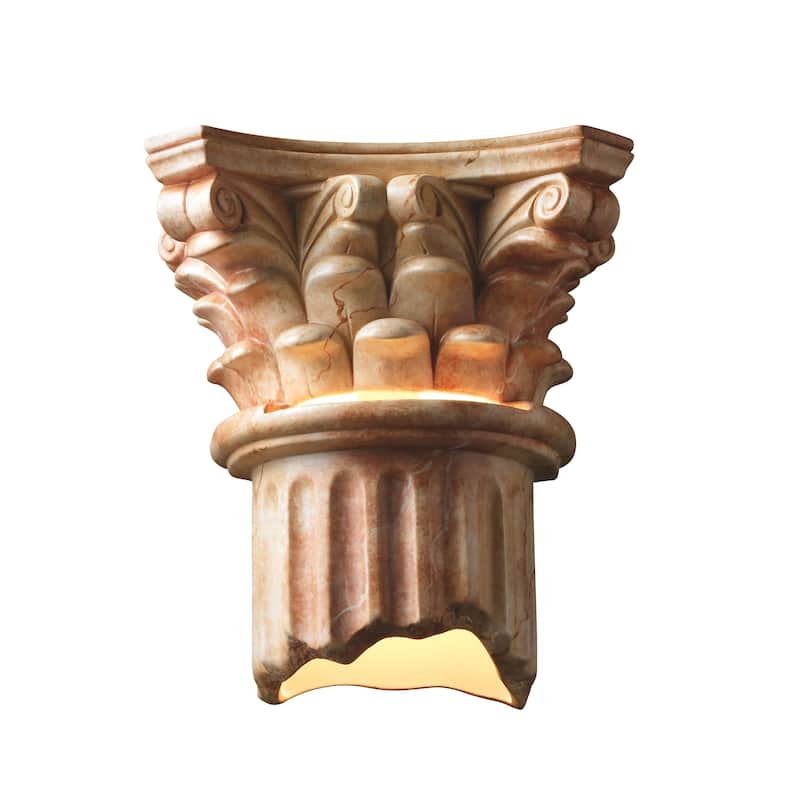 Justice Design Ambiance Agate Marble Outdoor Wall Sconce