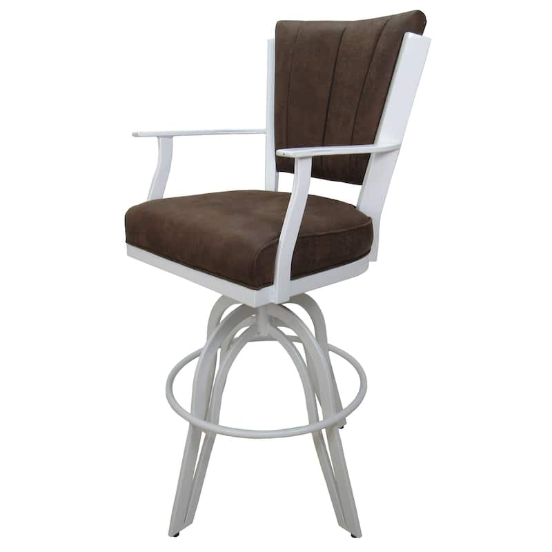 Montana Brown Swivel Tilt Metal 30" or Counter 26" Bar Stool - White - Counter Height