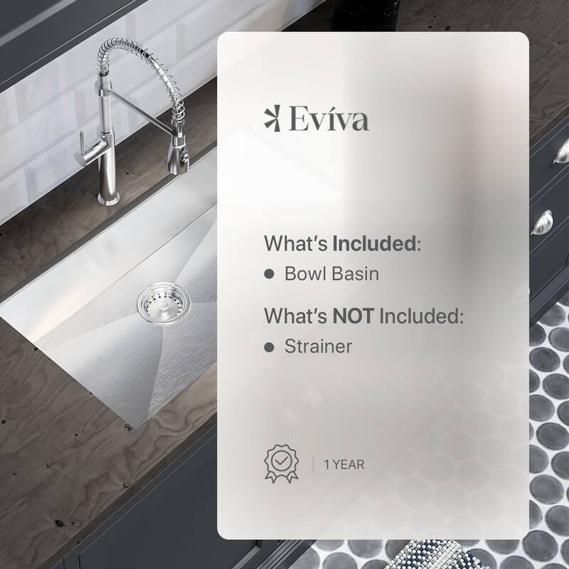 Eviva Aries 30" x 18" Stainless Steel Undermount Kitchen Sink