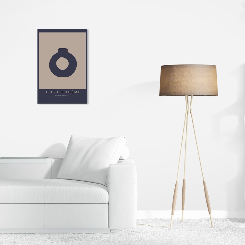 Wynwood Studio Canvas Floral and Botanical L Art Boheme Poster I Black and Tan Modern & Contemporary Wall Art Canvas Print
