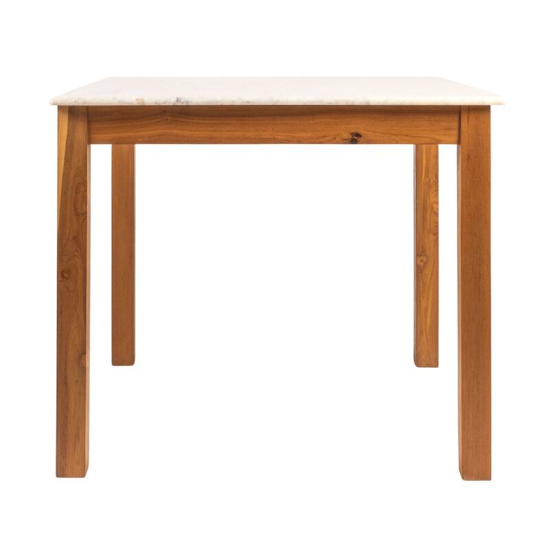 Teak and Marble Dining Table