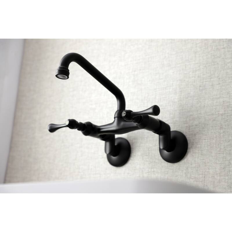 Kingston Brass Adjustable Center Wall Mount Kitchen Faucet