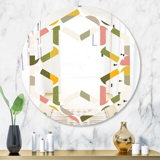 Designart 'Vintage Circular Design I' Printed Modern Round or Oval Wall ...
