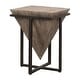 preview thumbnail 1 of 3, 25.25" Brown and Black Upside Down Triangle Accent Table
