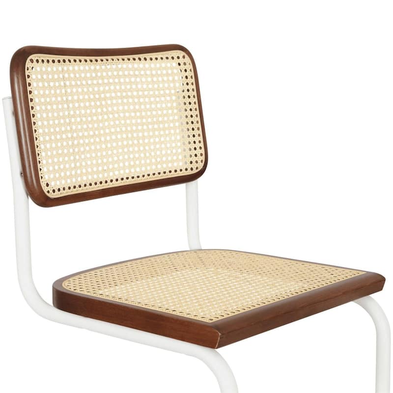 Breuer Chair Company Marcel Breuer Cesca Cane Cantilever Side Chair w/ White Steel Frame (Various Wood & Cane Colors)