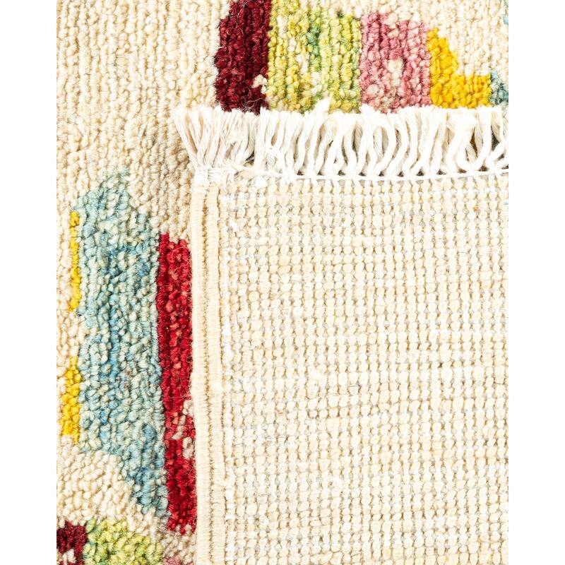 Overton Hand Knotted Wool Vintage Inspired Modern Contemporary Arts & Crafts Ivory Area Rug - 9' 1" x 11' 9"
