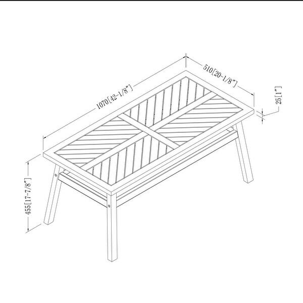 Wood Outdoor Coffee Table with Chevron Design, Dark Brown Bed Bath