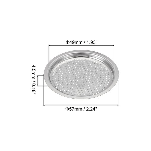 Aluminium Filter Replacement 57x49x4.5mm for 4-Cup Use Mocha Coffee Maker Pot - Silver