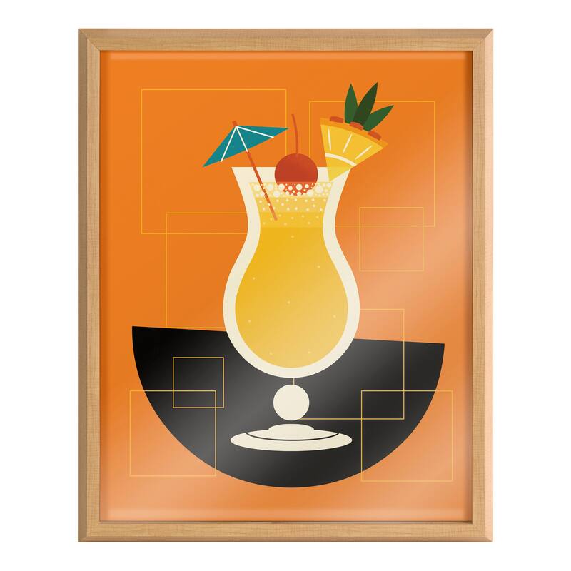 Kate and Laurel Blake Pina Colada Framed Printed Art by Amber Leaders