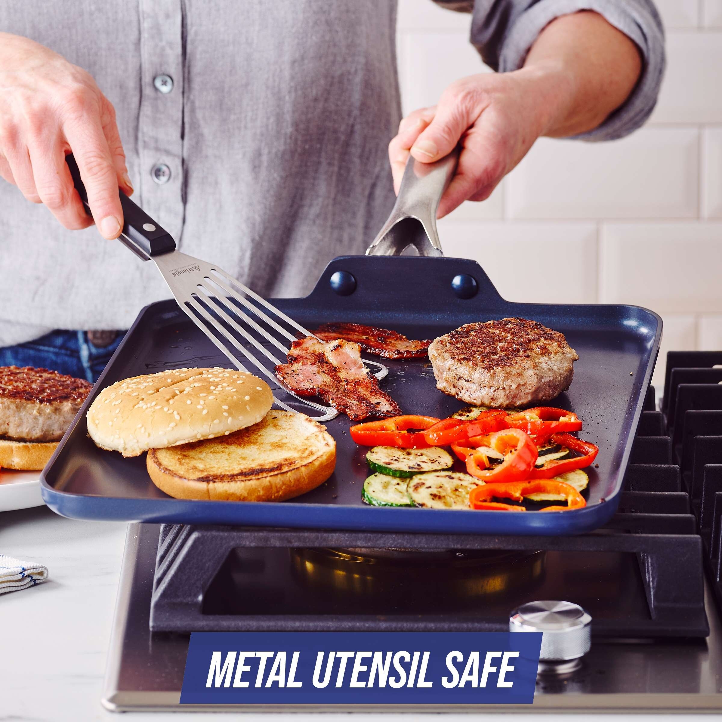Blue Diamond CC001599 001 Toxin Free Ceramic Metal Utensil Dishwasher 11 Griddle