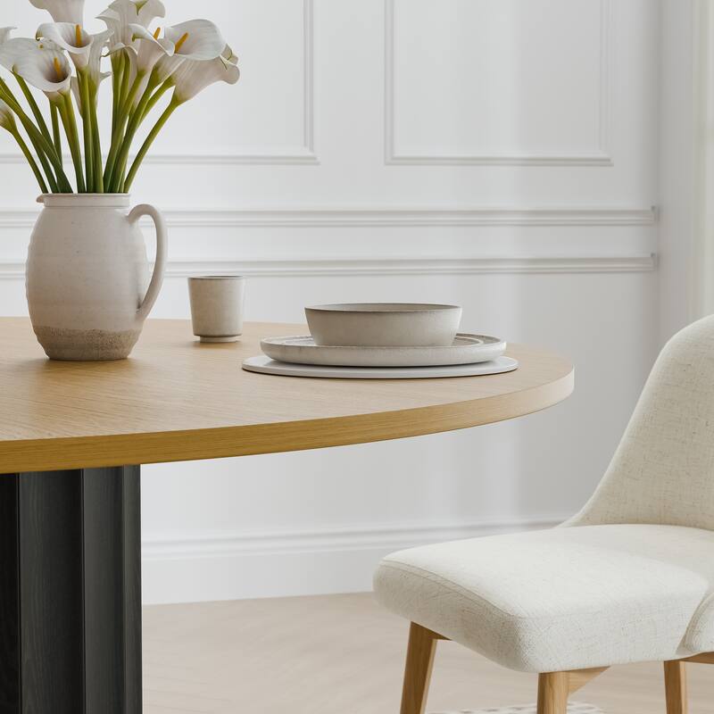 Solid Wood Round Dining Table Kitchen Table for Living/Dining Room Coffee Office