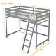 preview thumbnail 8 of 9, Grey Twin Pine High Loft Bed with Inclined Ladder