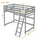 preview thumbnail 19 of 20, Twin Size Pine Wood High Loft Bed with inclined Ladder and Guardrails for Bedroom