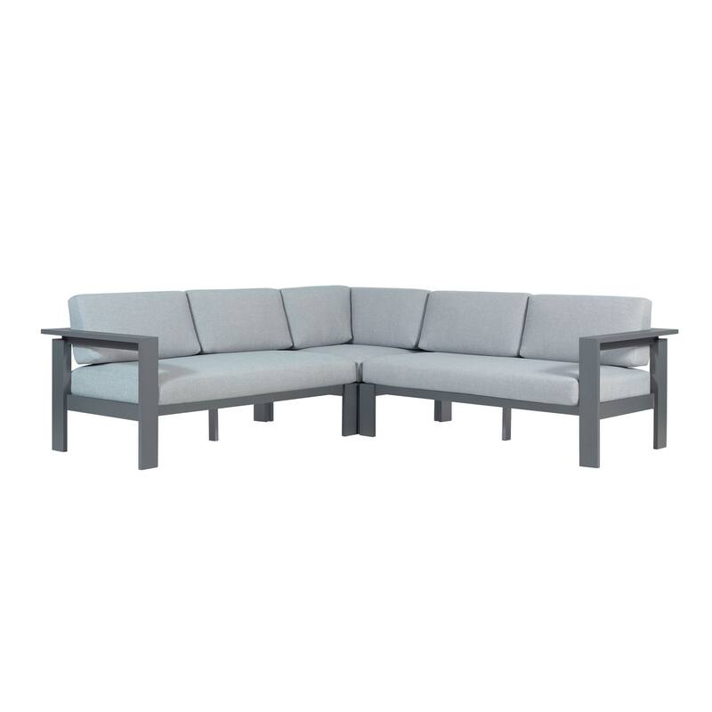 Sardinia Aluminum Frame Outdoor Sectional Sofa - Grey