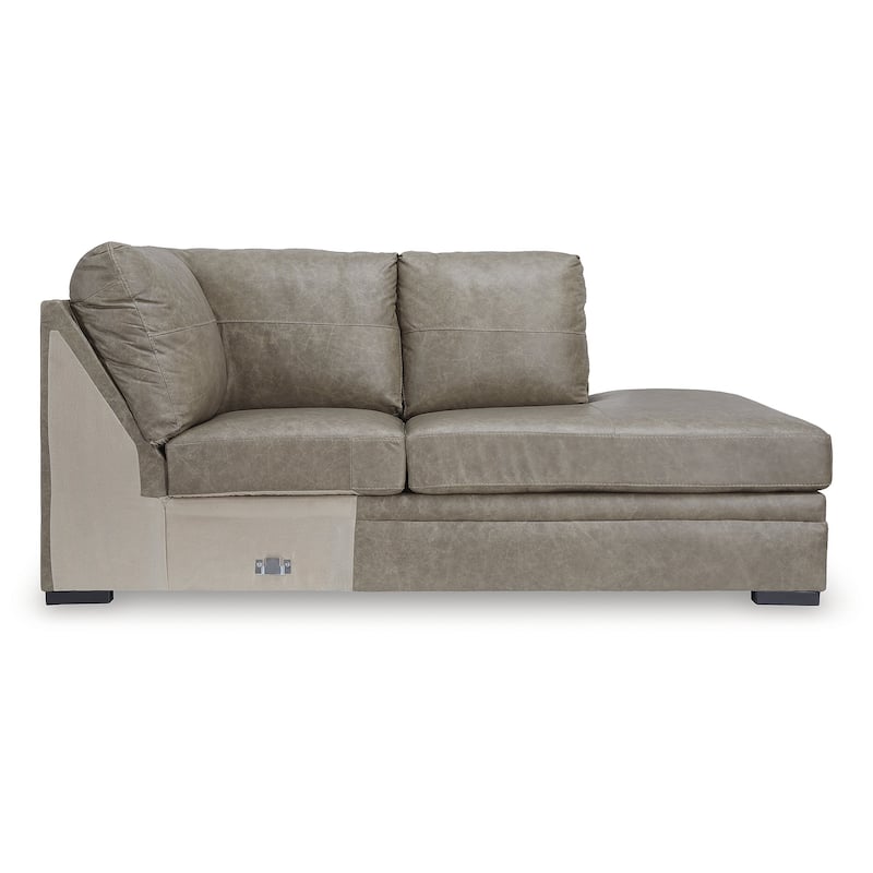 Signature Design by Ashley Amuleto Brown 2-Piece Sectional with Chaise - 124"W x 86"D x 40"H