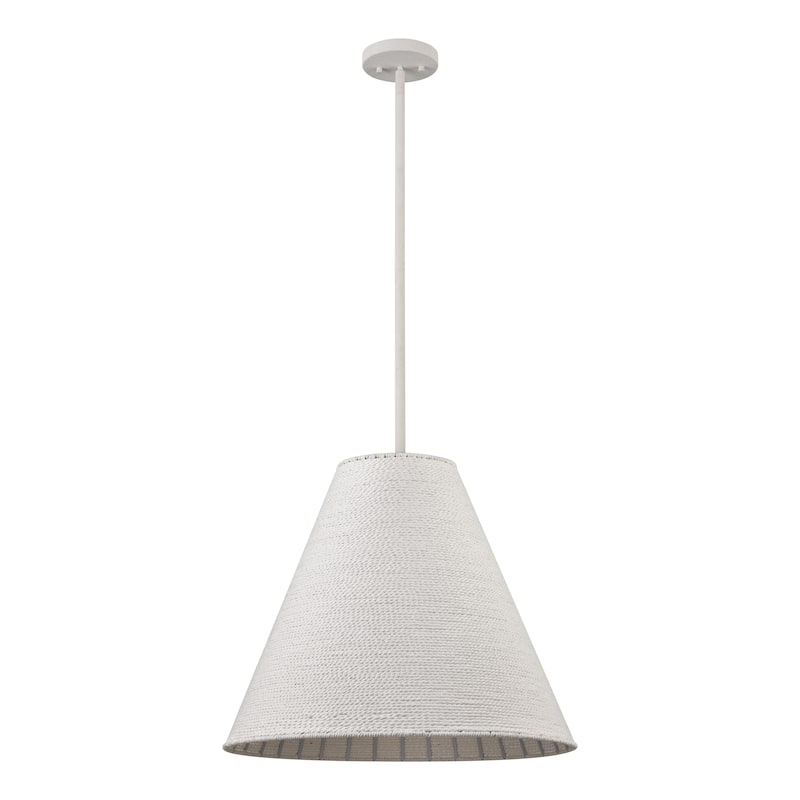 Elk Home Sophie White Coral Finish With White Paper Rope Shade Pendant