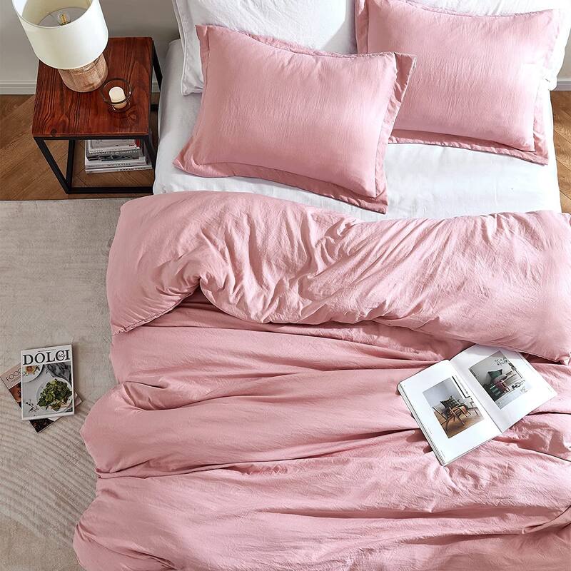 Natural Loft Oversized Comforter Set - Silver Pink