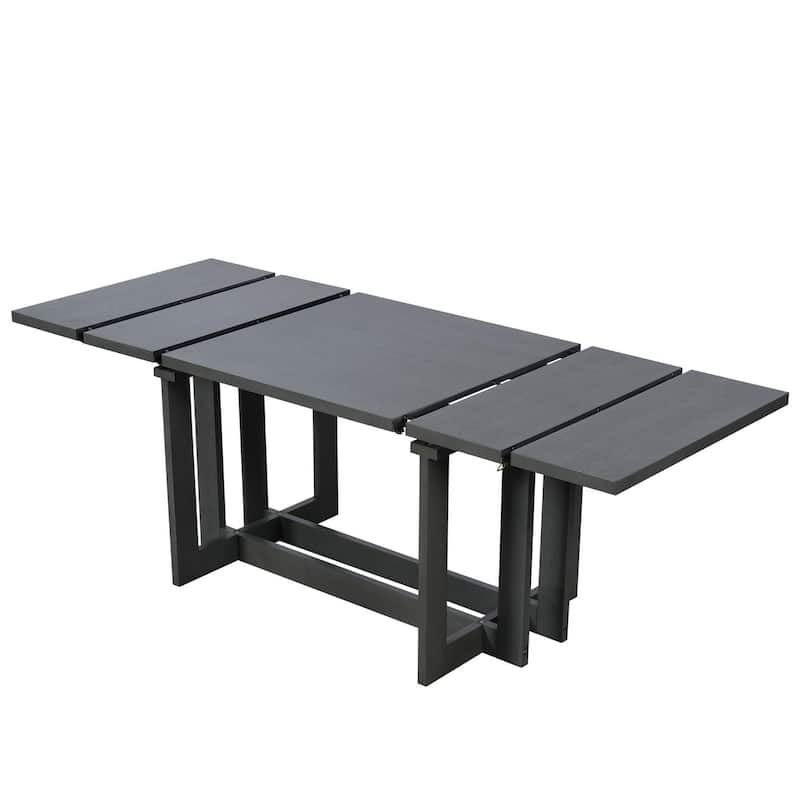 7-Piece Set, 58-82" Extendable Dining Table with 6 Upholstered Dining Chairs