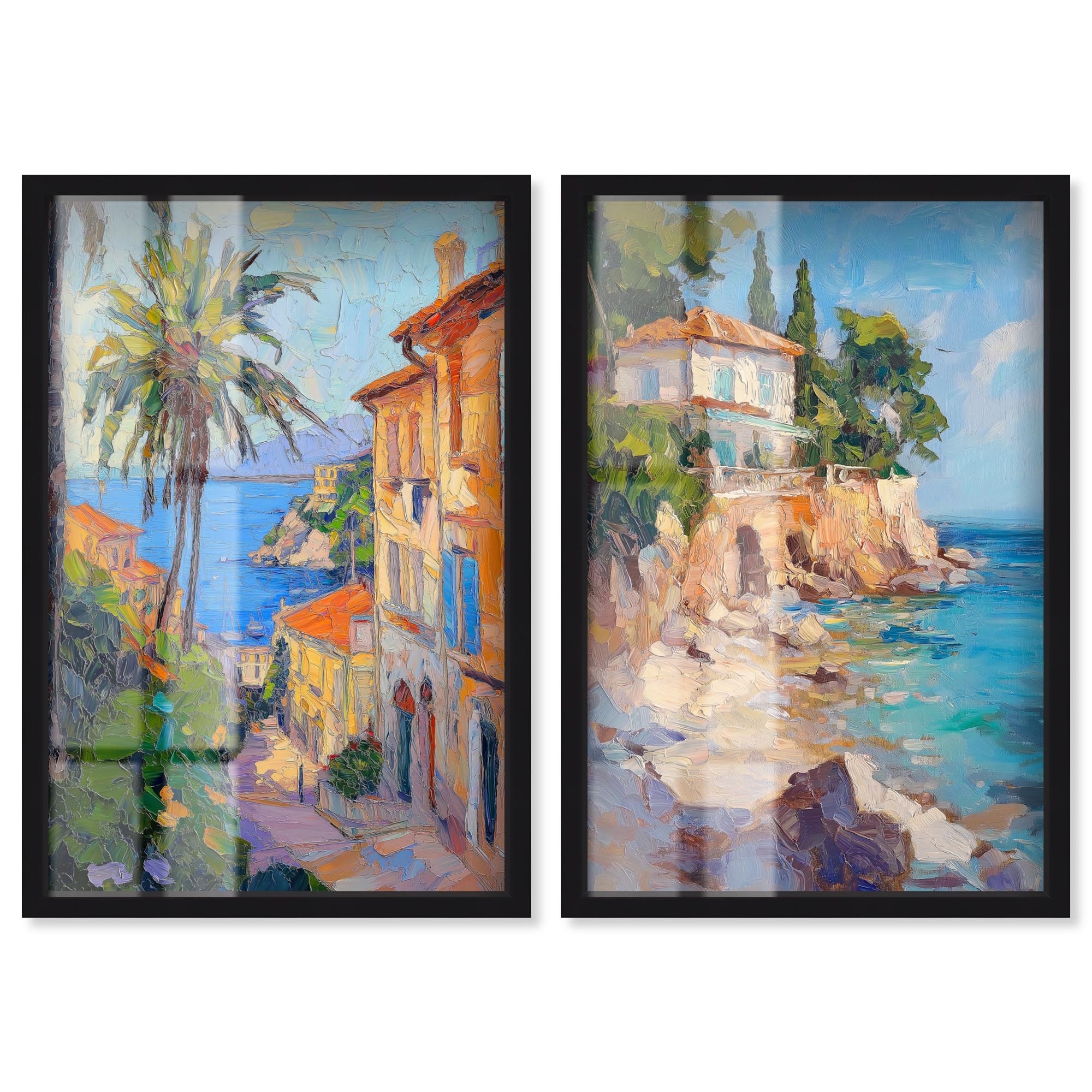 Coastal Escape Duo Vintage Wall Art Shadowbox Print by Art Remedy