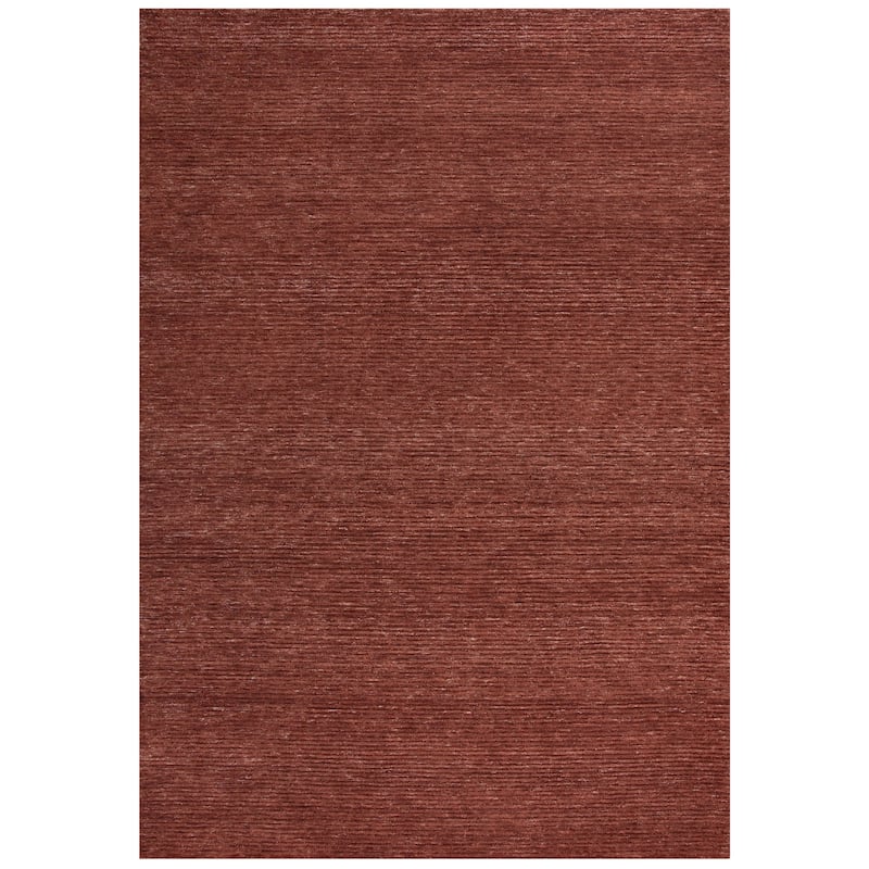 Alora Decor Luna Rust Solid Tone-on-tone Hand-tufted Rug
