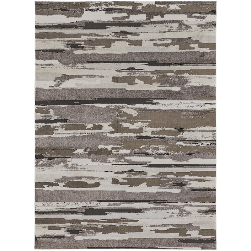 Grand Bazaar Kayden Machine Made Abstract Modern Area Rug - 9' x 12' - Brown/Ivory