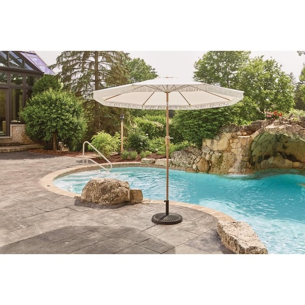 9 foot white patio umbrella Living Accents 9 ft. Tiltable White Patio Umbrella