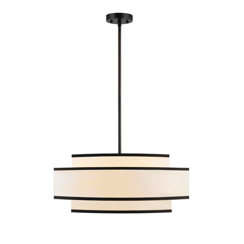 GetLedel 4-Light Double Shaded Drum Chandelier