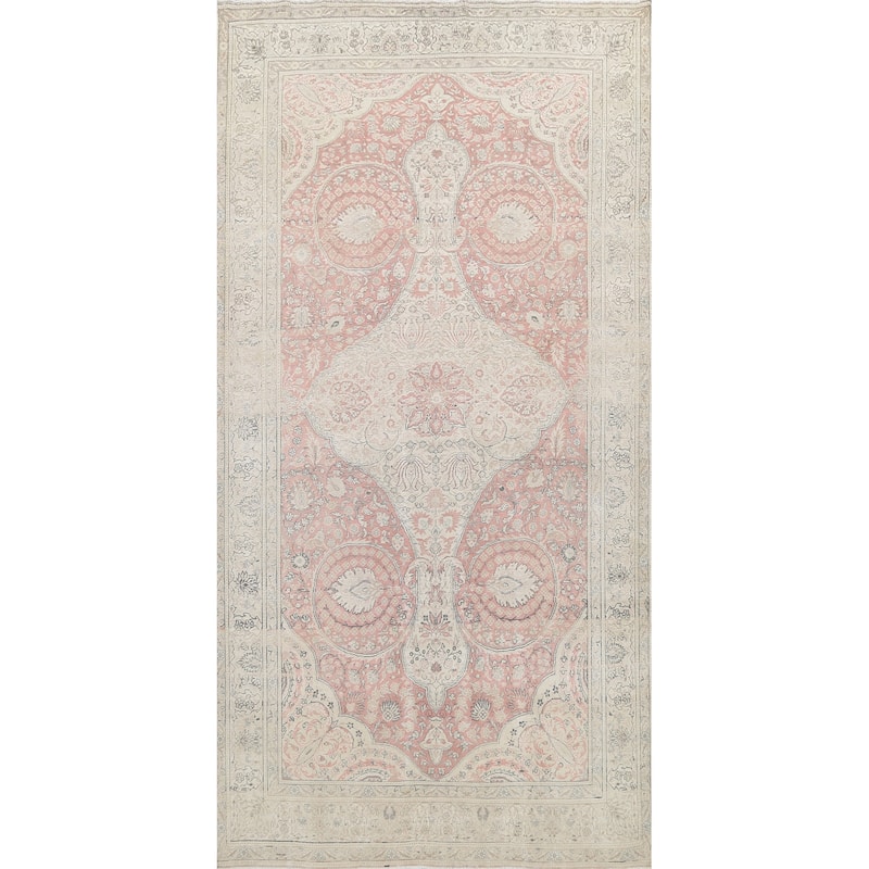 Vintage Muted Traditional Tabriz Persian Area Rug Wool Hand-knotted - 6'4" x 10'5"