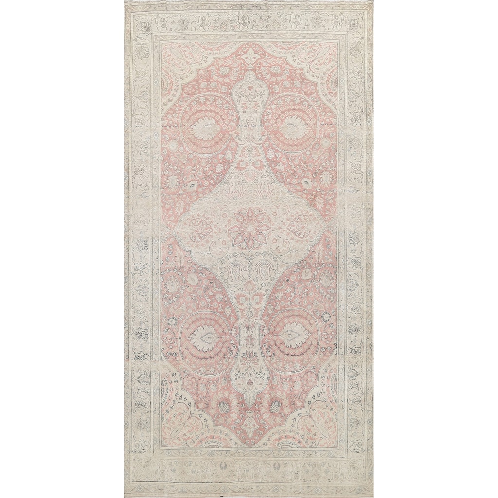 Vintage Muted Traditional Tabriz Persian Area Rug Wool Hand-knotted - 6'4" x 10'5"