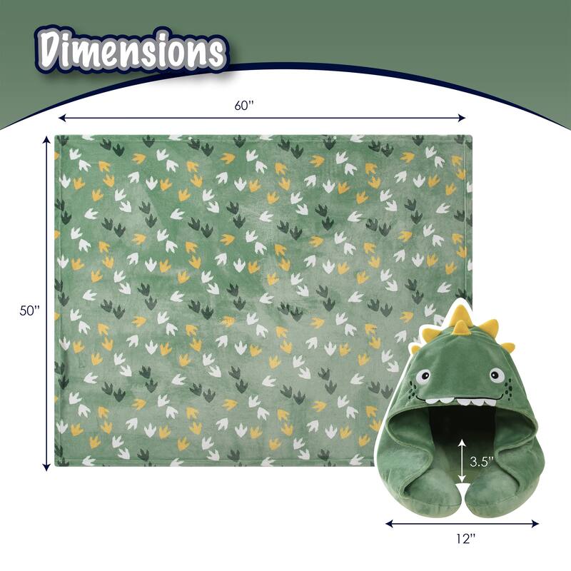 3D Animal Neck Pillow and Throw Set for Kids