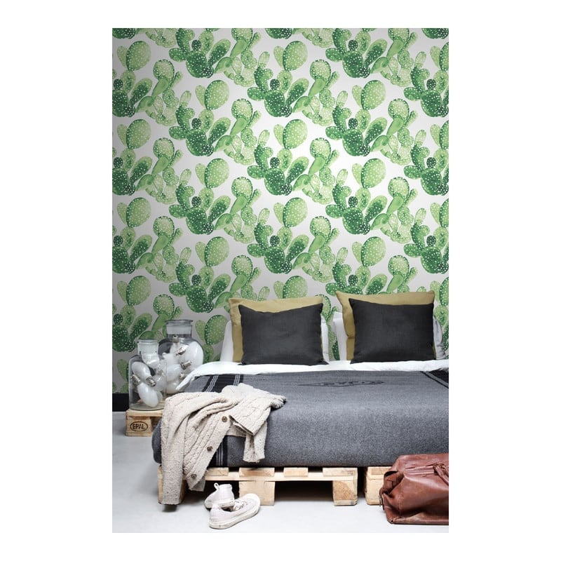 ESTA Home Mimi Green Cactus Wallpaper - 20.5 x 396 x 0.025