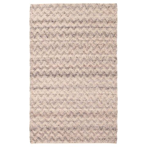 ECARPETGALLERY Braid weave Sienna Light Grey Wool Rug - 4'8 x 8'0