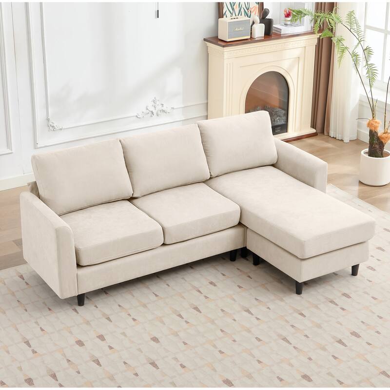Snow Velvet Sectional Sofa
