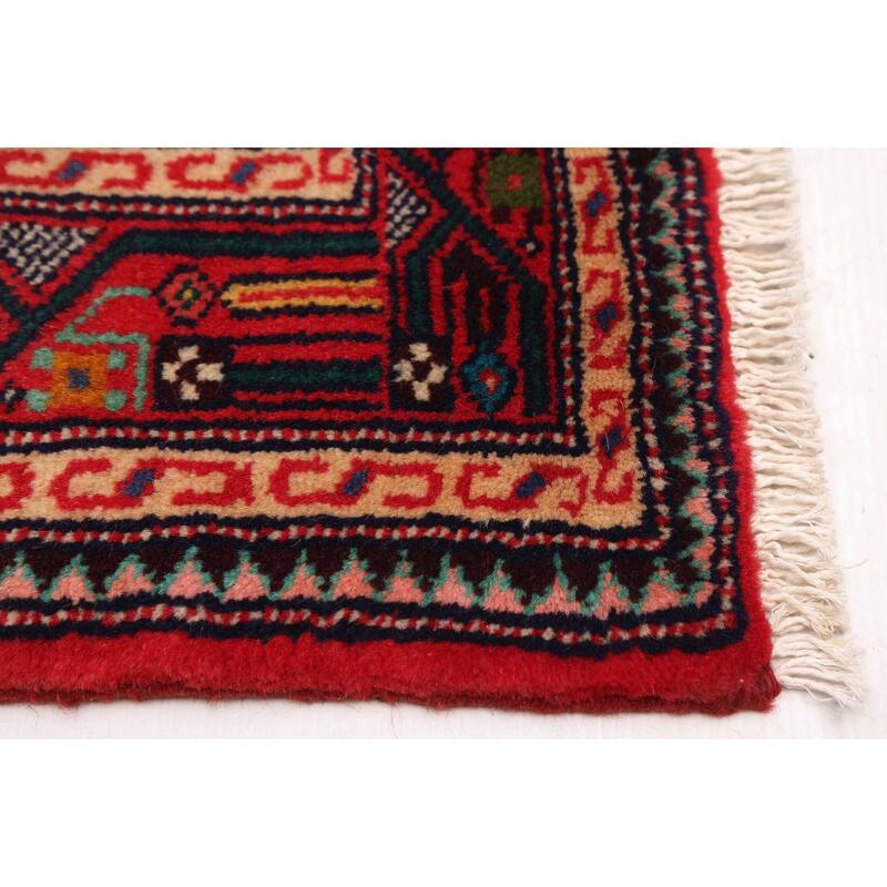 ECARPETGALLERY Hand-knotted Anadol Cream, Red Wool Rug - 3'4 x 5'0