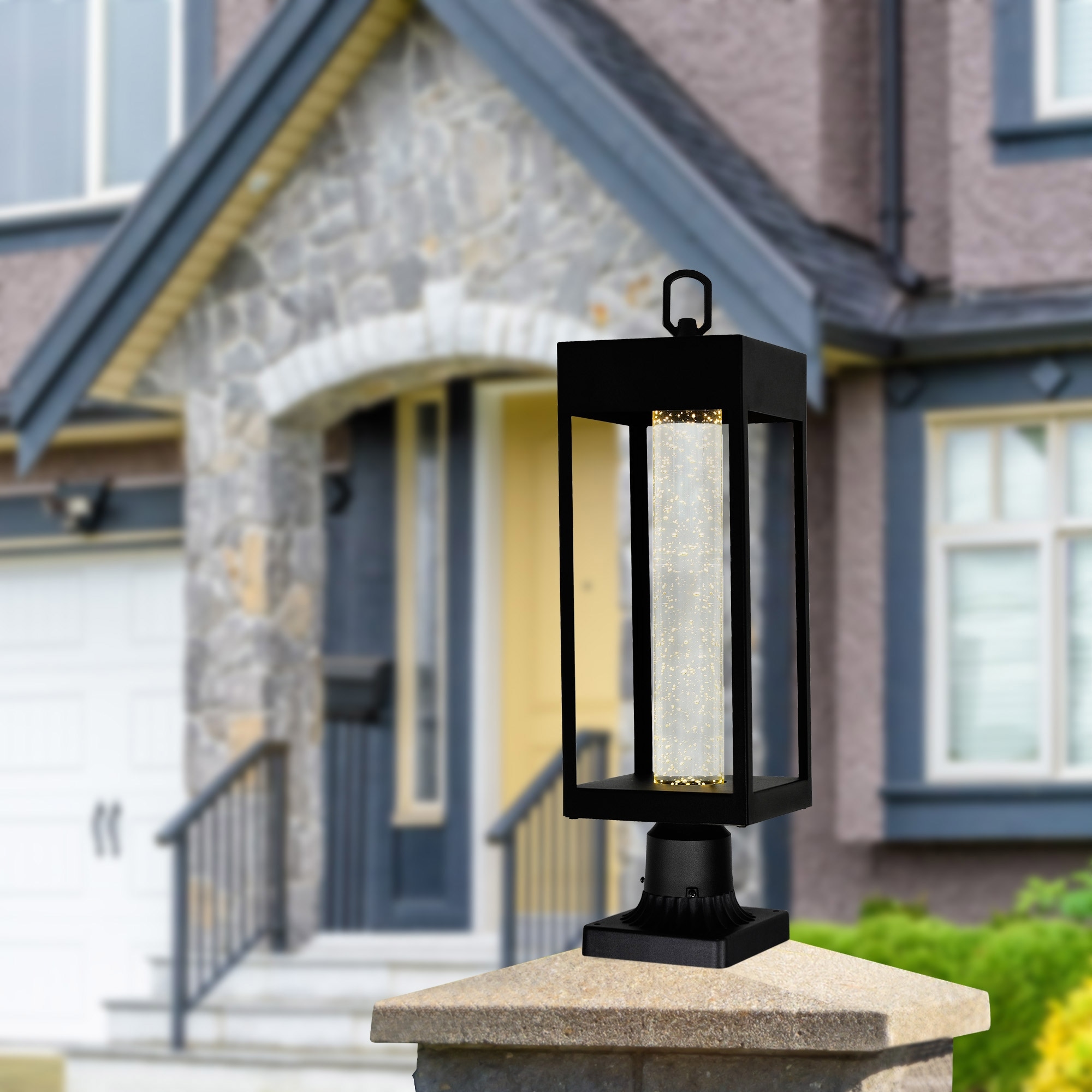 CWI Lighting Rochester Integrated LED Black Outdoor Lantern Head