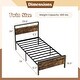preview thumbnail 4 of 6, Sturdy Twin Metal Platform Bed Frame with Wooden Headboard