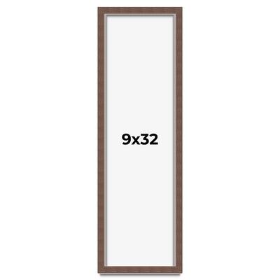 9x32 Shadow Box Frame Brown | 1.125 inches Deep Real Wood Rustic