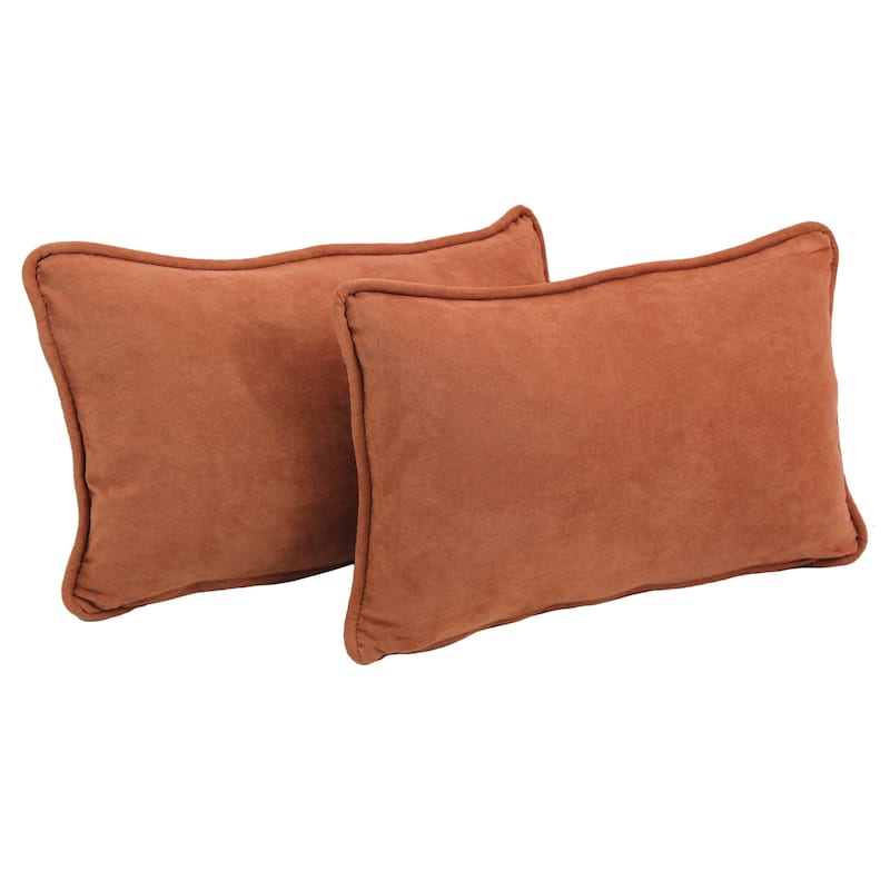 20-inch by 12-inch Microsuede Lumbar Throw Pillows (Set of 2) - Spice