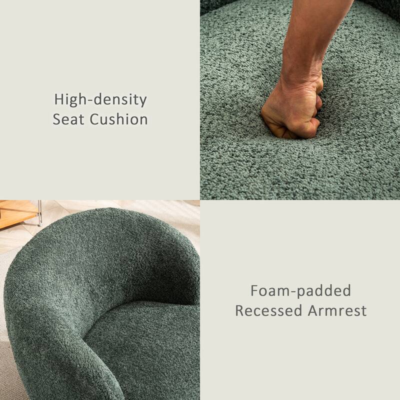 Swivel Accent Chair, Furry Round Barrel Chair