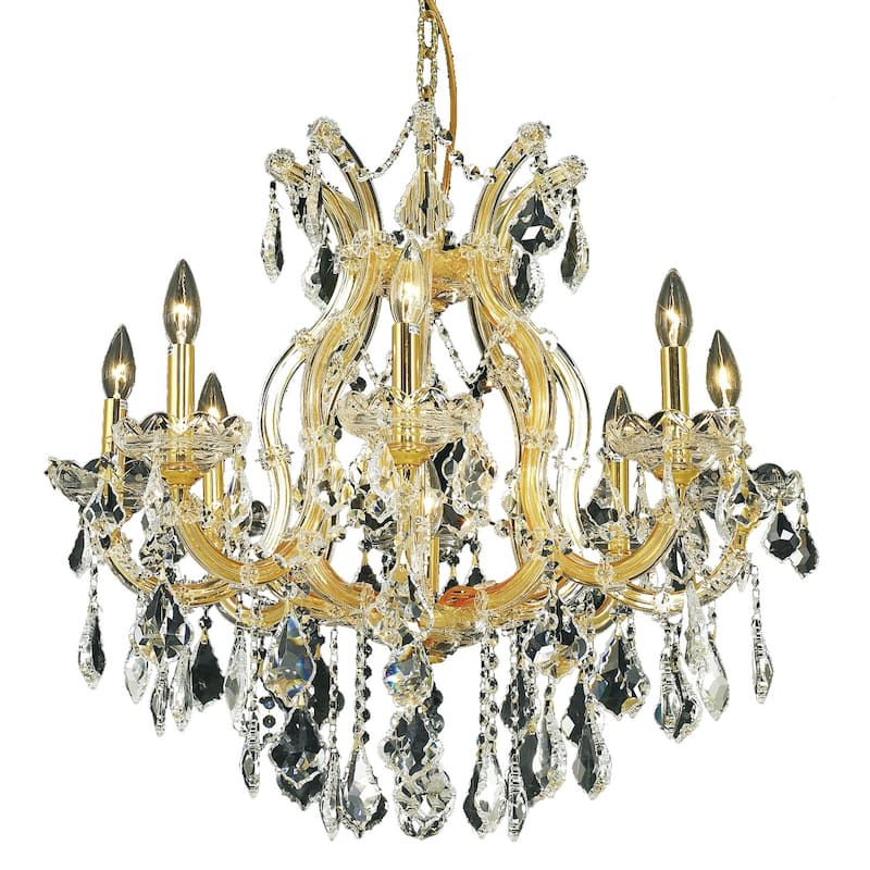 Fleur Illumination Collection Chandelier D:26in H:26in Lt:9 Gold Finish