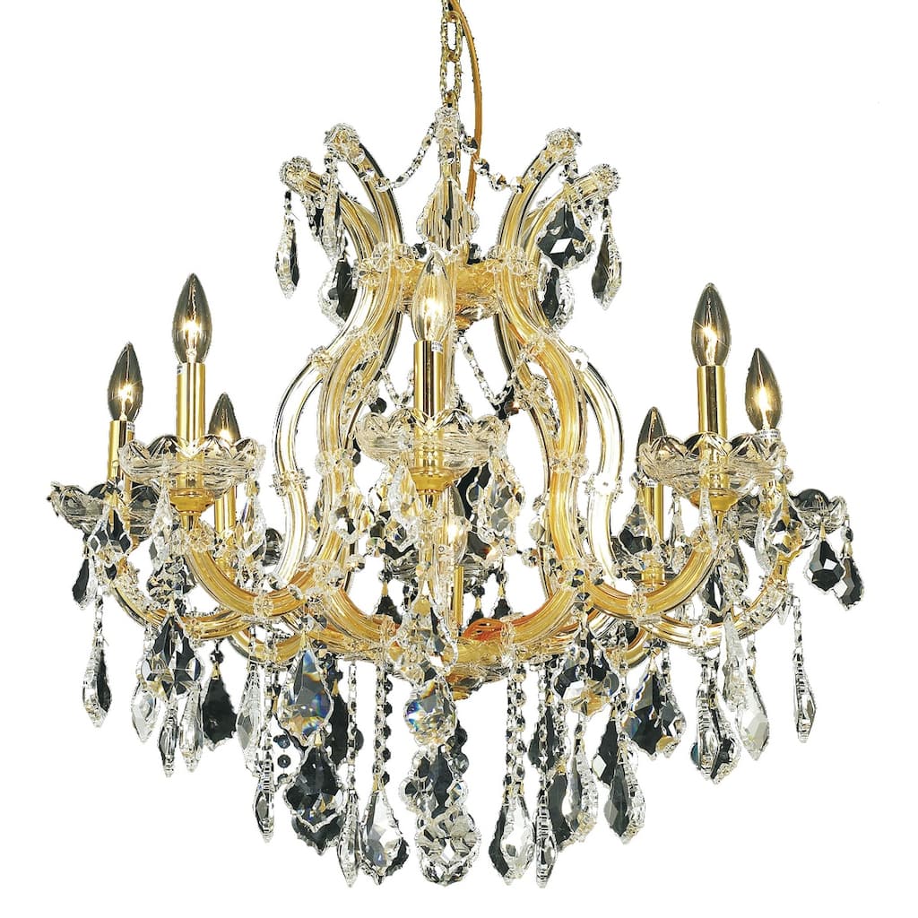 Fleur Illumination Collection Chandelier D:26in H:26in Lt:9 Gold Finish