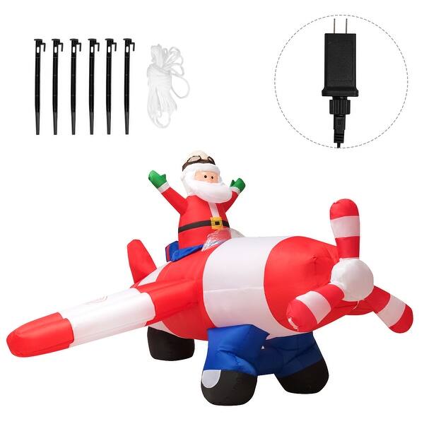 Shop Costway 8ft Led Inflatable Christmas Santa Claus Flying