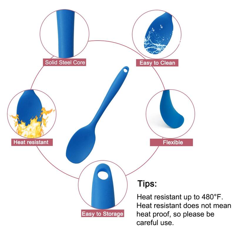 4 Pcs Silicone Heat Resistant Non-scratch Turner Non Stick Spatula - 21 x 4cm/8.3" x 1.57"(L*W)