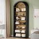 preview thumbnail 1 of 21, 78.7" Tall Modern Arched Bookcase Black & Brown
