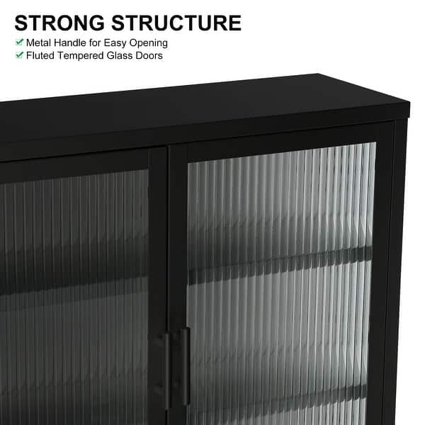 Retro Style Haze Double Glass Door Wall Cabinet main image 1